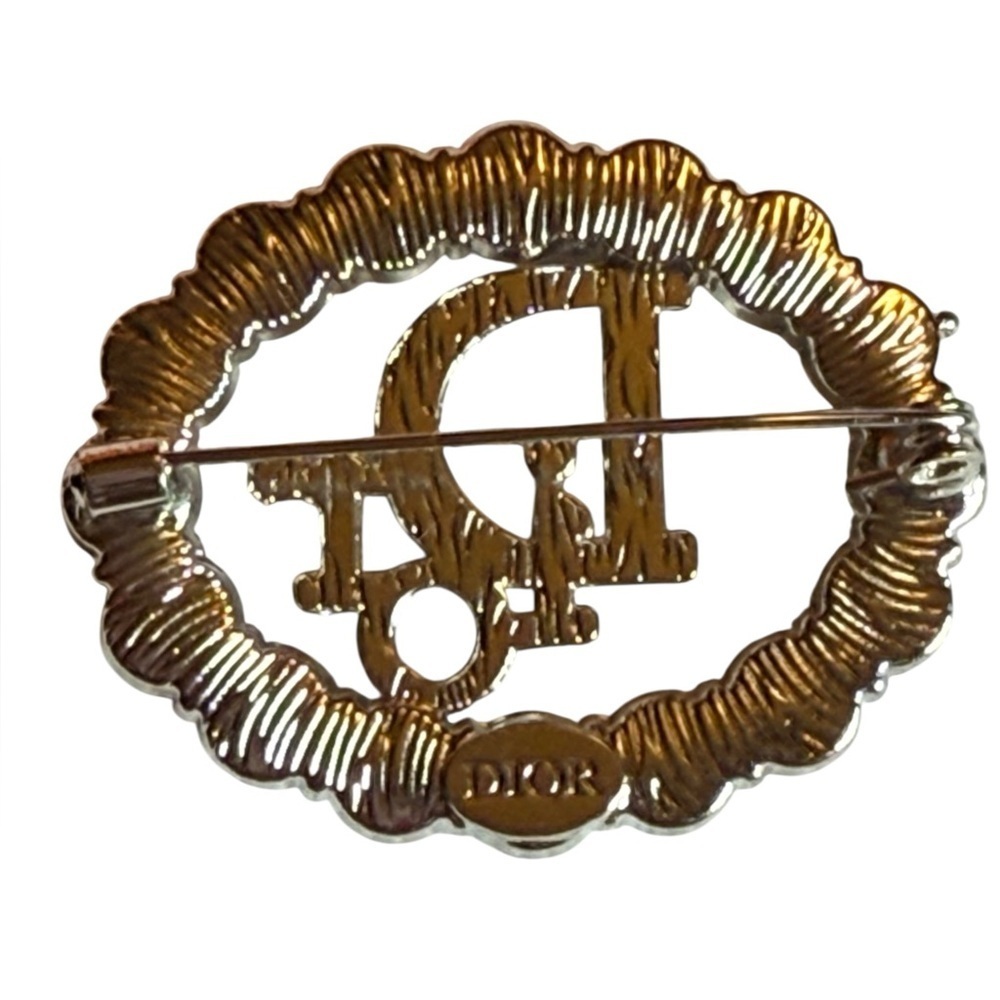 Dior Silver Lettering with Silver Crystal Brooch - Picture 3 of 3